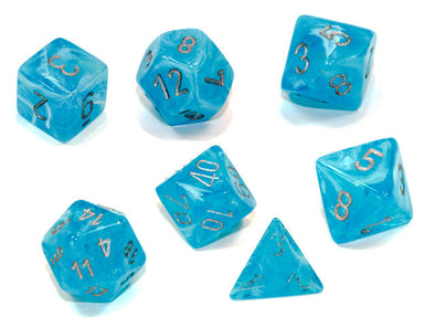 Chessex - 7 Piece - Luminary - Sky/Silver available at 401 Games Canada