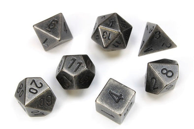 Chessex - 7 Piece - Metal - Dark Metal available at 401 Games Canada