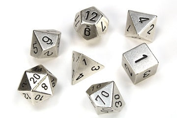 Chessex - 7 Piece - Metal - Silver available at 401 Games Canada
