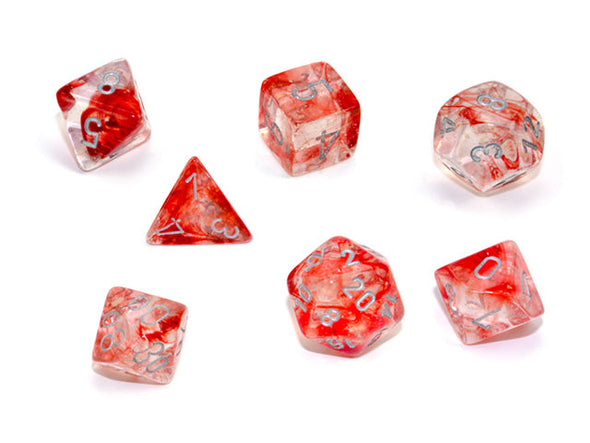 Chessex - 7 Piece - Nebula - Red/Silver Luminary available at 401 Games Canada