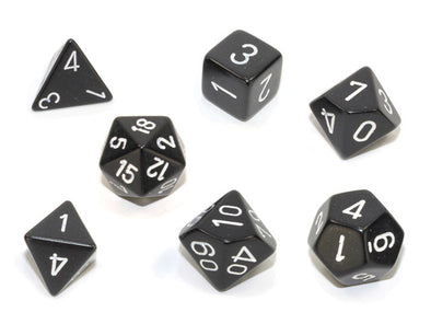 Chessex - 7 Piece - Opaque - Black/White available at 401 Games Canada