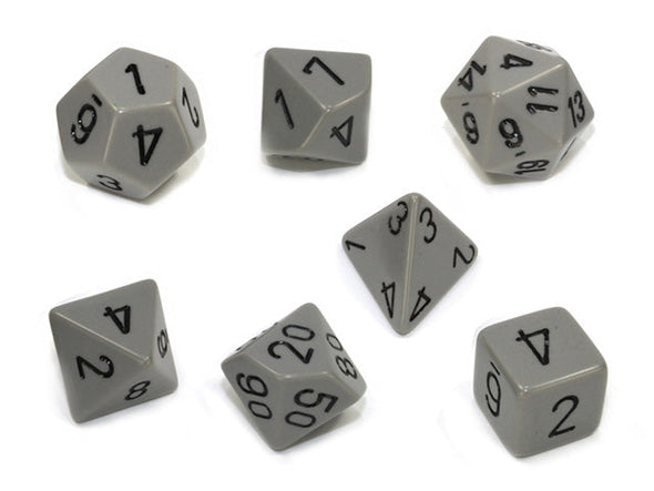 Chessex - 7 Piece - Opaque - Dark Grey/Black available at 401 Games Canada