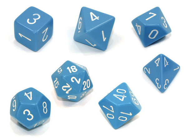 Chessex - 7 Piece - Opaque - Light Blue/White available at 401 Games Canada