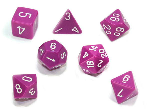 Chessex - 7 Piece - Opaque - Light Purple/White available at 401 Games Canada