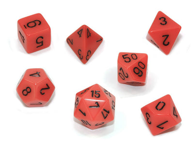 Chessex - 7 Piece - Opaque - Orange/Black available at 401 Games Canada