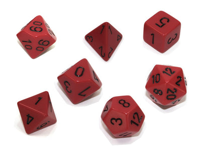 Chessex - 7 Piece - Opaque - Red/Black available at 401 Games Canada