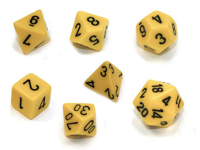 Chessex - 7 Piece - Opaque - Yellow/Black available at 401 Games Canada