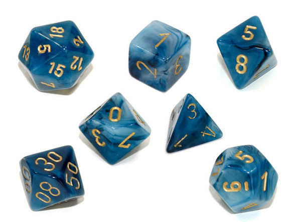 Chessex - 7 Piece - Phantom - Teal/Gold available at 401 Games Canada