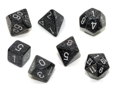 Chessex - 7 Piece - Speckled - Ninja available at 401 Games Canada