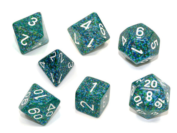 Chessex - 7 Piece - Speckled - Sea available at 401 Games Canada