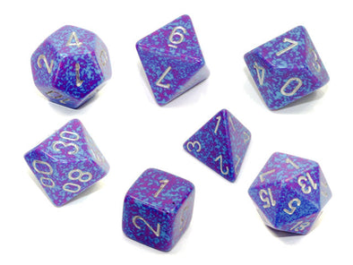 Chessex - 7 Piece - Speckled - Silver Tetra available at 401 Games Canada