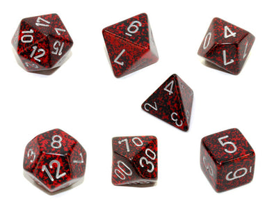 Chessex - 7 Piece - Speckled - Silver Volcano available at 401 Games Canada