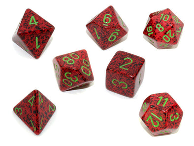 Chessex - 7 Piece - Speckled - Strawberry available at 401 Games Canada