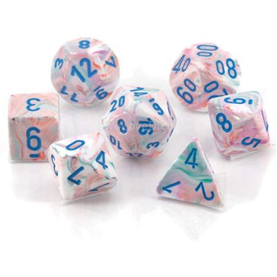 Chessex - Mini 7 Piece - Festive - Pop Art/Blue available at 401 Games Canada