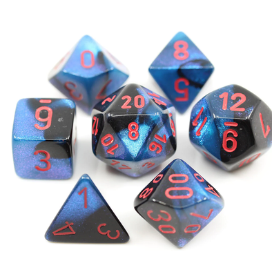 Chessex - Mini 7 Piece - Gemini - Black-Starlight/Red available at 401 Games Canada