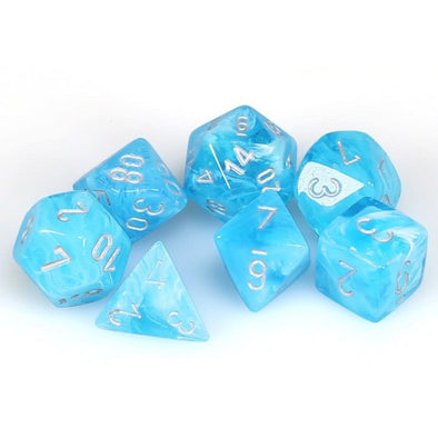 Chessex - Mini 7 Piece - Luminary - Sky/Silver available at 401 Games Canada