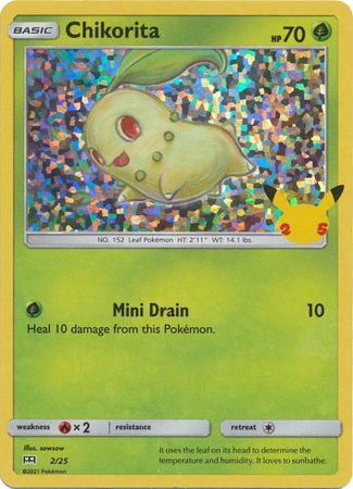 Chikorita - 2/25 - 25th Anniversary Holo - Promo available at 401 Games Canada