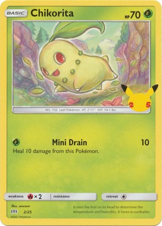 Chikorita - 2/25 - 25th Anniversary Non-Holo - Promo available at 401 Games Canada