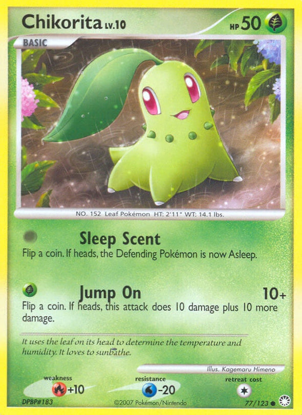 Chikorita - 77/123 - Common available at 401 Games Canada