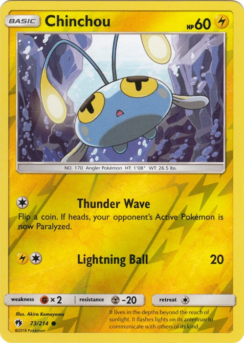 Chinchou - 73/214 - Common - Reverse Holo available at 401 Games Canada