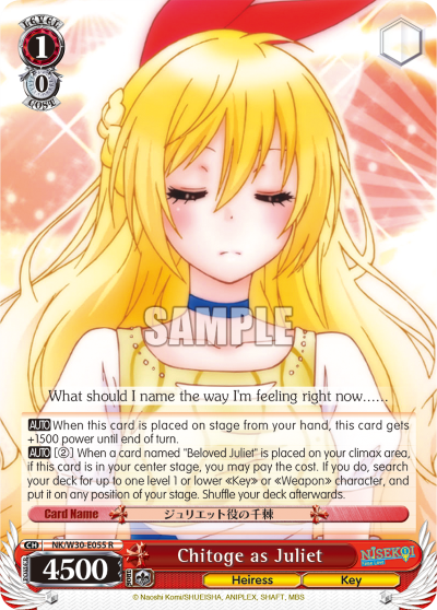Chitoge as Juliet - NK/W30-E055 - Rare available at 401 Games Canada