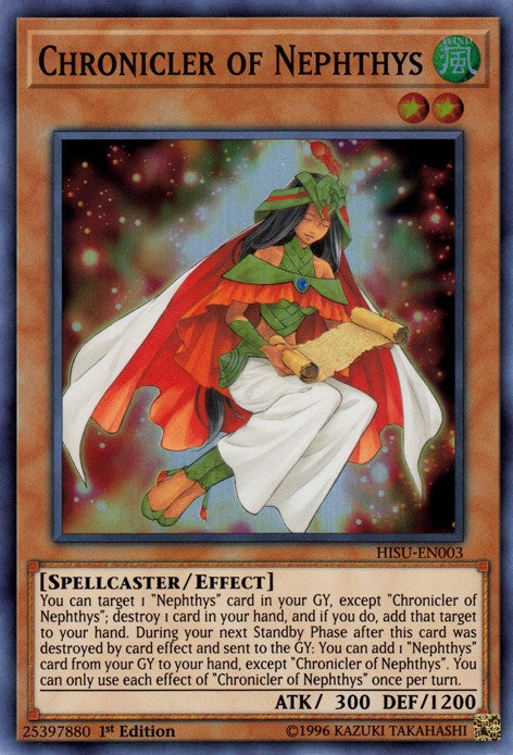 Chronicler of Nephthys - HISU-EN003 - Super Rare - 1st Edition available at 401 Games Canada