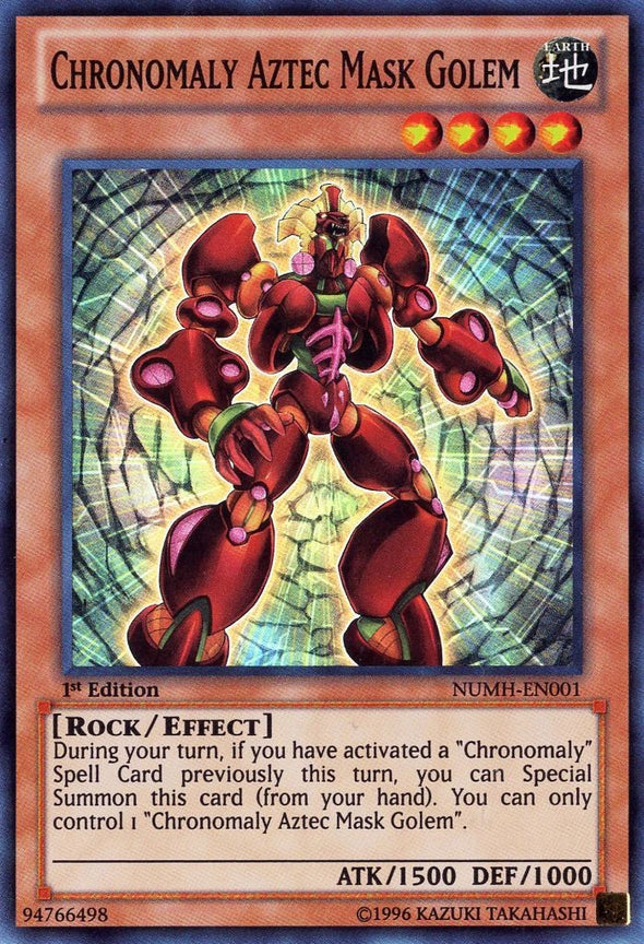 Chronomaly Aztec Mask Golem - NUMH-EN001 - Super Rare - 1st Edition available at 401 Games Canada