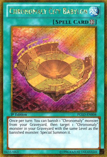 Chronomaly City Babylon - PGLD-EN008 - Gold Secret Rare - 1st Edition available at 401 Games Canada