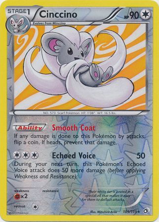 Cinccino - 105/113 - Holo Rare - Reverse Holo available at 401 Games Canada