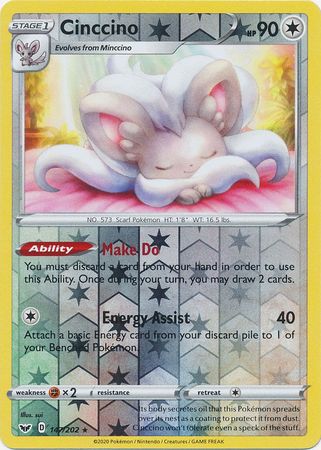 Cinccino - 147/202 - Rare - Reverse Holo available at 401 Games Canada