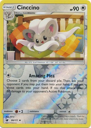 Cinccino - 86/111 - Uncommon - Reverse Holo available at 401 Games Canada