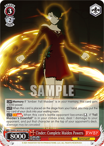 Cinder: Complete Maiden Powers - RWBY/WX03-043 - Double Rare available at 401 Games Canada