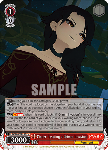 Cinder: Leading a Grimm Invasion - RWBY/WX03-057 - Uncommon available at 401 Games Canada