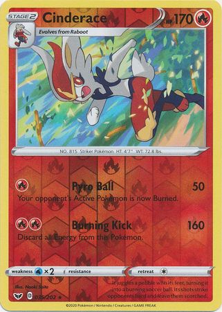 Cinderace - 035/202 - Holo Rare - Reverse Holo available at 401 Games Canada