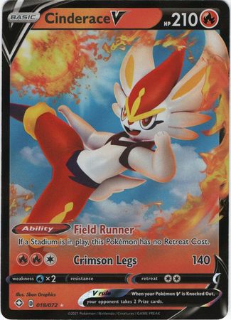 Cinderace V - 018/072 - Ultra Rare available at 401 Games Canada