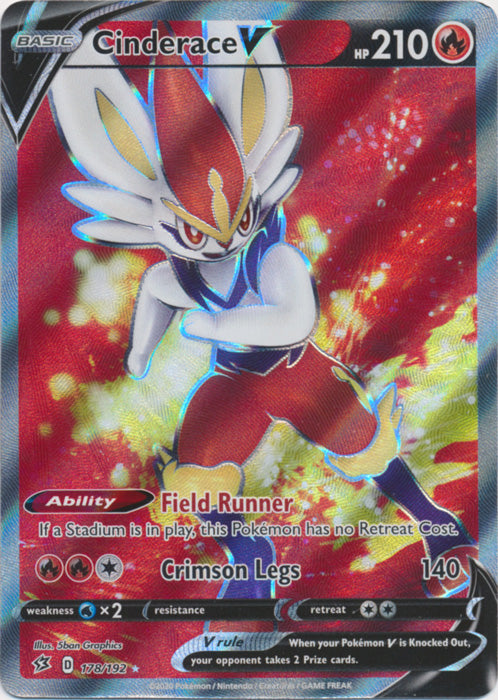 401 Games Canada - Cinderace V - 178/192 - Full Art Ultra Rare 401 Games Canada - Cinderace V - 178/192 - Full Art Ultra Rare
