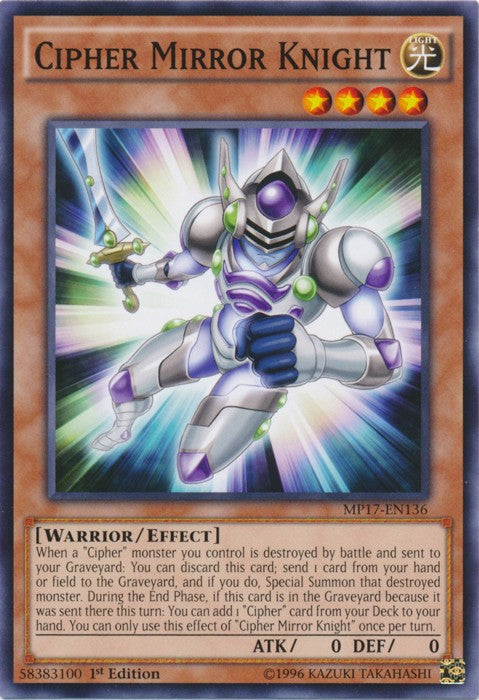 Cipher Mirror Knight - MP17-EN136 - Common - 1st Edition available at 401 Games Canada