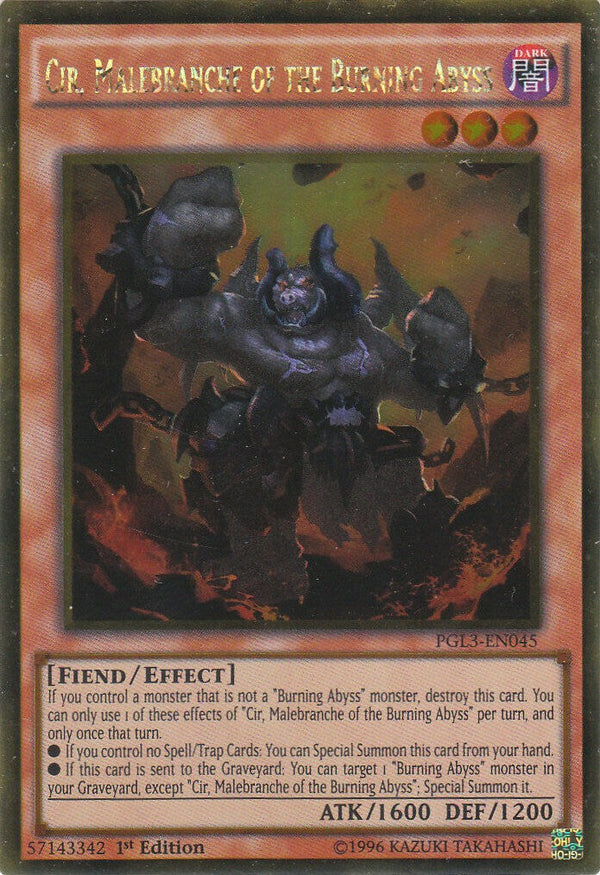 Cir, Malebranche of the Burning Abyss - PGL3-EN045 - Gold Rare - 1st Edition available at 401 Games Canada