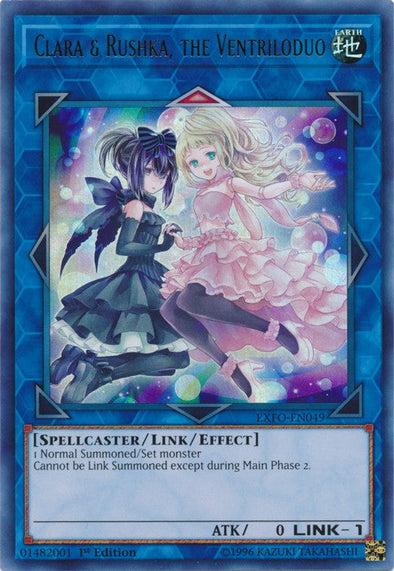 Clara & Rushka, the Ventriloduo - EXFO-EN049 - Ultra Rare - 1st Edition available at 401 Games Canada