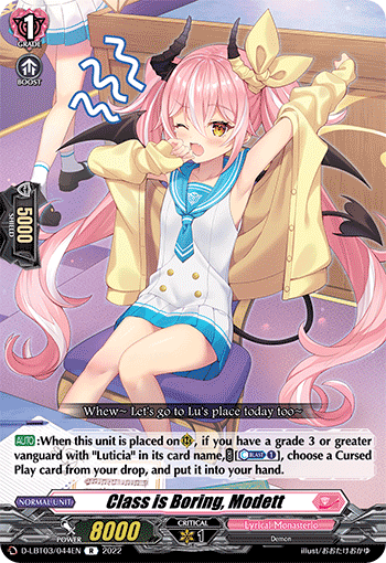 Class is Boring, Modett - D-LBT03/044 - Rare available at 401 Games Canada