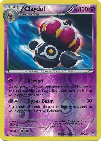 Claydol - 33/98 - Rare - Reverse Holo available at 401 Games Canada