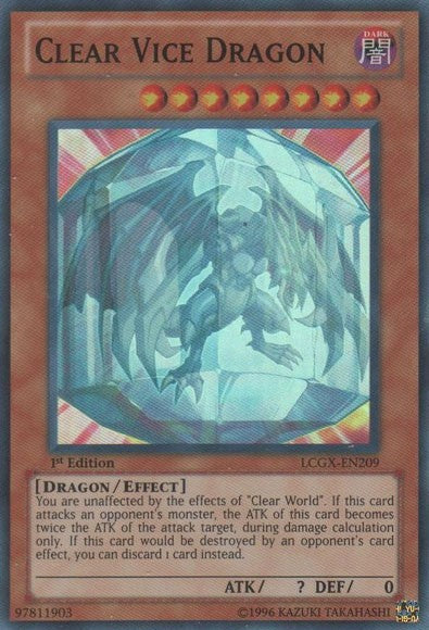 Clear Vice Dragon - LCGX-EN209 - Super Rare - 1st Edition available at 401 Games Canada