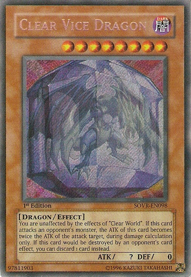 Clear Vice Dragon - SOVR-EN098 - Secret Rare - 1st Edition available at 401 Games Canada