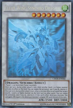 401 Games Canada - Clear Wing Synchro Dragon - CROS-EN046 - Ghost Rare - 1st Edition 401 Games Canada - Clear Wing Synchro Dragon - CROS-EN046 - Ghost Rare - 1st Edition