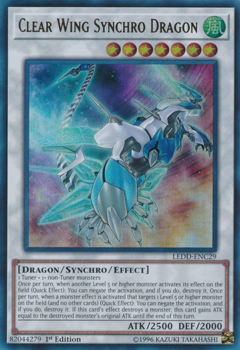 Clear Wing Synchro Dragon - LEDD-ENC29 - Ultra Rare - 1st Edition available at 401 Games Canada