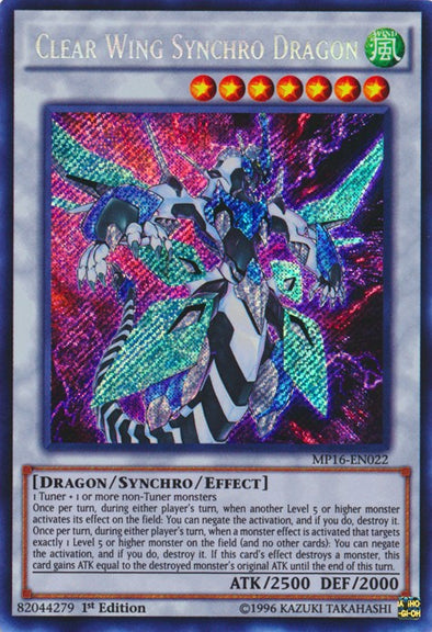 Clear Wing Synchro Dragon - MP16-EN022 - Secret Rare - 1st Edition available at 401 Games Canada