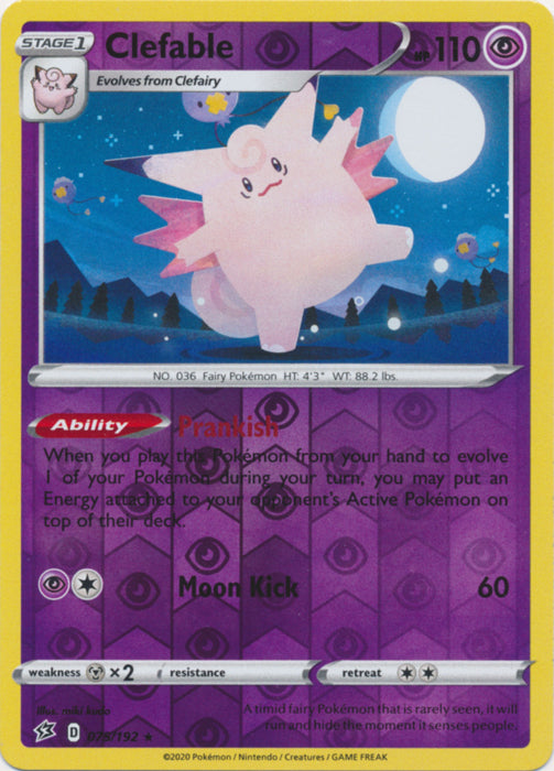 Clefable - 075/192 - Holo Rare - Reverse Holo available at 401 Games Canada
