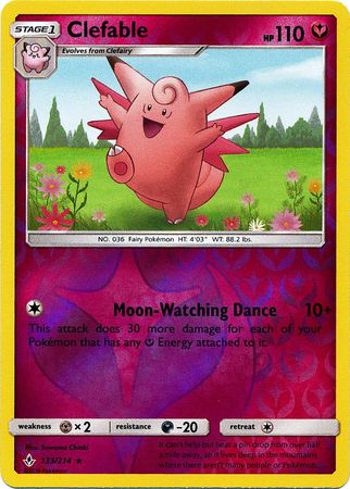 Clefable - 133/214 - Rare - Reverse Holo available at 401 Games Canada