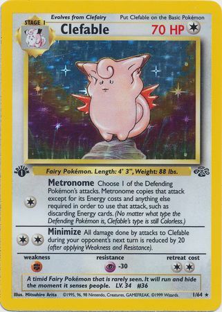 Clefable - 1/64 - Holo - 1st Edition available at 401 Games Canada