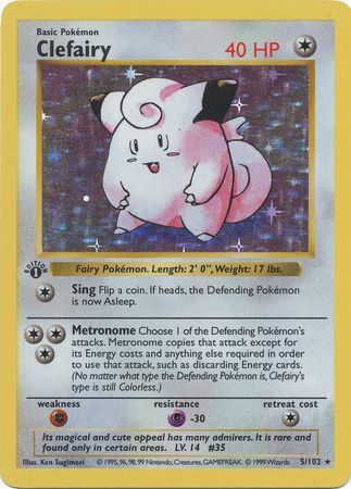 Clefairy - 5/102 - Holo - 1st Edition available at 401 Games Canada